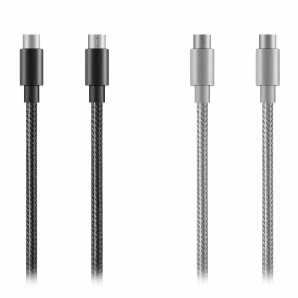usb-c cables black and gray